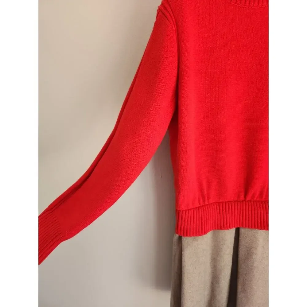 NWT Anthropologie Mare Mare Twofer Mock-Neck Sweater dress Sz S Red 9A401 - Picture 5 of 11